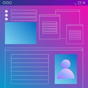 Abstract web page or desktop application window. Web development illustration Illustrazione stock