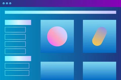 Abstract web page or desktop application window. Web development illustration Illustrazione stock