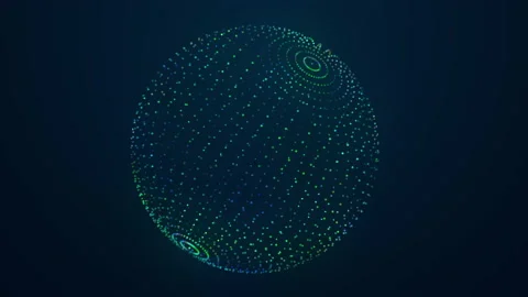 Abstract web tech sphere background. Loopable geometric motion graphics. Digital Stock Footage 140148544