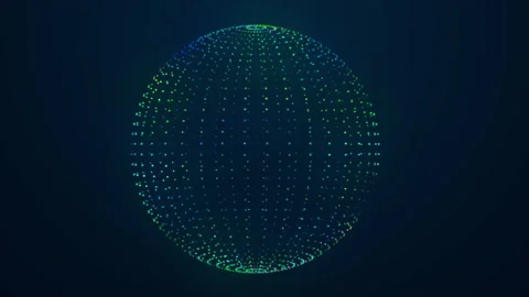 Abstract web tech sphere background. Loopable geometric motion graphics. Digital Stock Footage 140148611