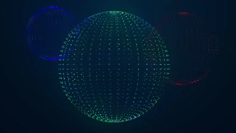 Abstract web tech sphere background. Loopable geometric motion graphics. Digital Stock Footage 140148953