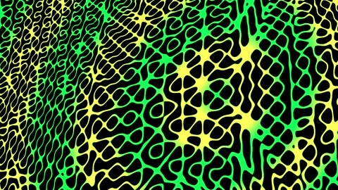 Abstract Webbed Pattern Green Yellow Ripple Animation Loop Stock Footage 263113893
