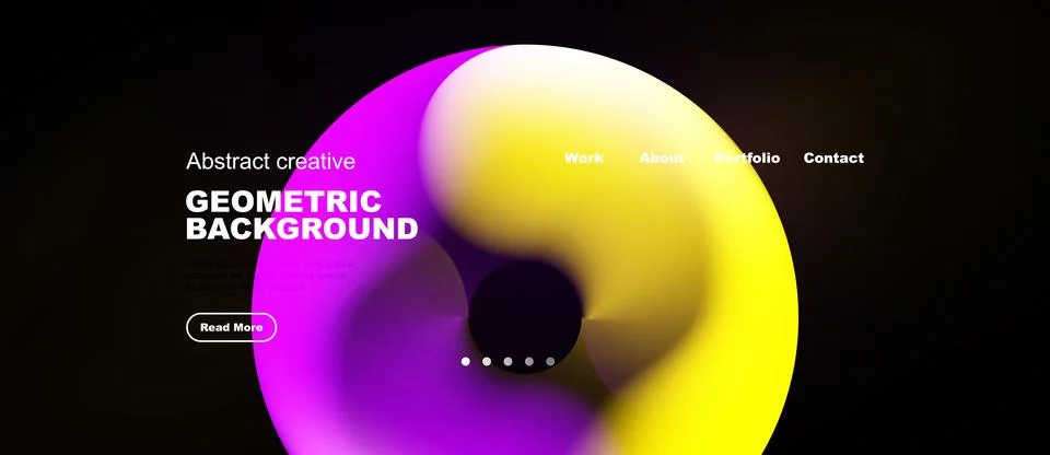Abstract website design features vibrant geometric shapes, gradients, minimal イラスト素材