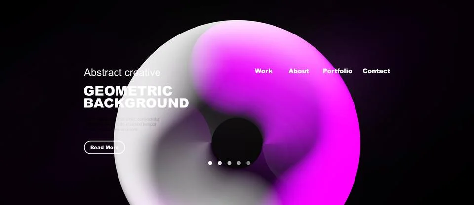 Abstract website design features vibrant pink, purple gradients. Minimalist Stock Illustration