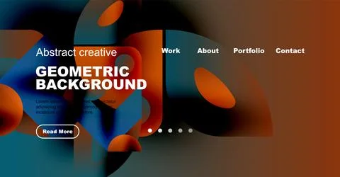 Abstract website header design. Fluid shapes, vibrant colors, text overlay, イラスト素材