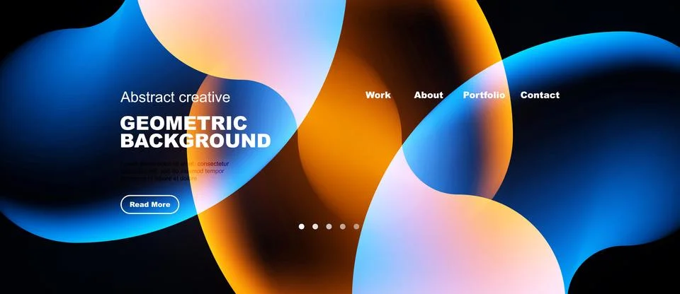 Abstract website header design. Fluid shapes, vibrant colors, modern aestheti Stock Illustration