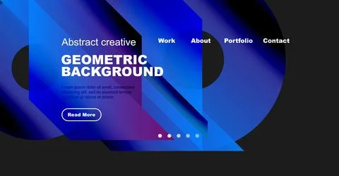 Abstract website header design. Geometric shapes, vibrant colors, text elements Stock Illustration