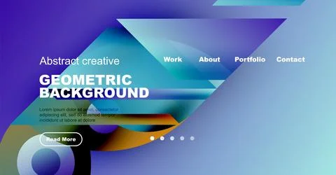 Abstract website header design. Geometric shapes, vibrant colors, text elements イラスト素材