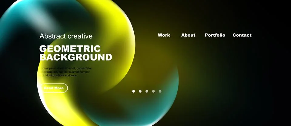 Abstract website header design. Geometric shapes, vibrant colors, minimal tex Illustrazione stock