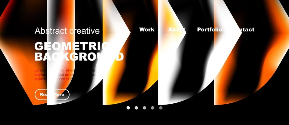 Abstract website header design. Geometric shapes, vibrant colors, text over.. Ilustração Stock