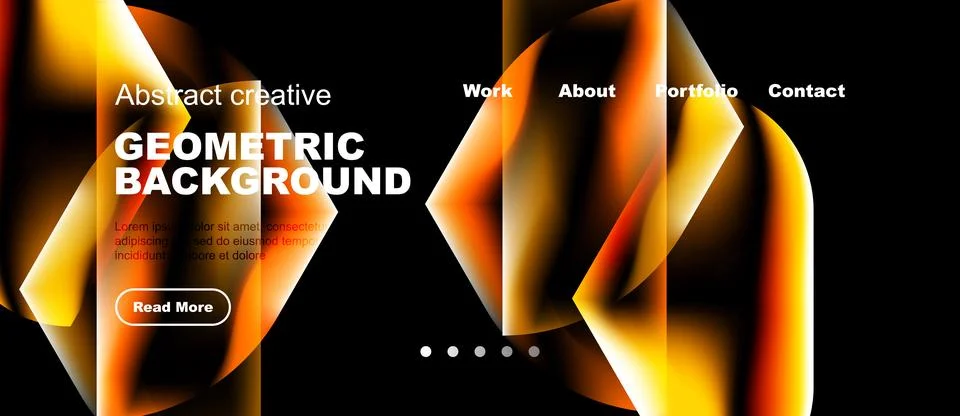 Abstract website header design. Geometric shapes, vibrant colors, text over.. Stock Illustration