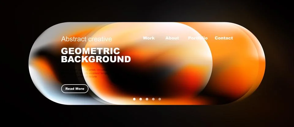 Abstract website header design. Orange, white gradients create fluid shapes. Stock Illustration