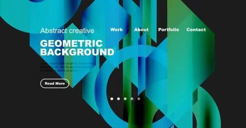 Abstract website header design. Turquoise, black shapes create dynamic 스톡 일러스트