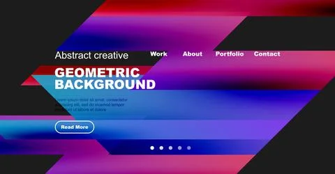 Abstract website header design. Vibrant blue, pink gradients dominate. White 스톡 일러스트