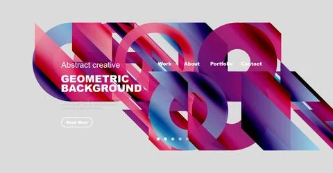 Abstract website header design. Vibrant flowing shapes, text overlays, 스톡 일러스트