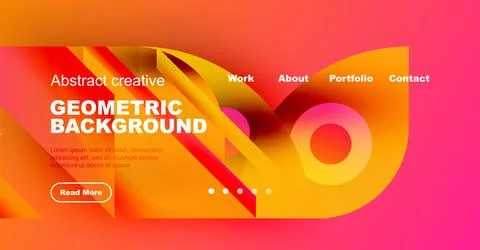 Abstract website header design. Vibrant colors, geometric shapes, text elements Stock Illustration