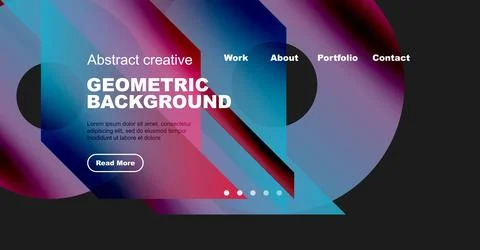Abstract website header design. Vibrant colors, geometric shapes, text elements Stock Illustration
