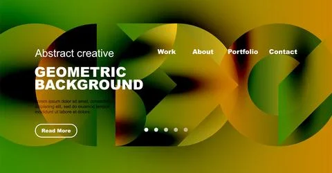 Abstract website header design. Vibrant colors, geometric shapes, text overlays, Illustrazione stock