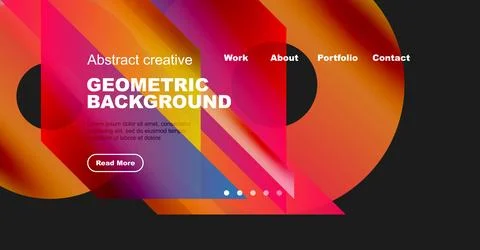 Abstract website header design. Vibrant colors, geometric shapes, text elements 스톡 일러스트