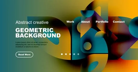 Abstract website header design. Vibrant colors, geometric shapes, text elements 스톡 일러스트