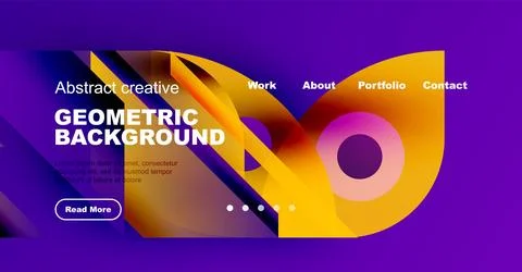 Abstract website header design. Vibrant purple, orange gradients dominate. 스톡 일러스트
