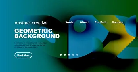 Abstract website header design. Vibrant colors, geometric shapes, text elements 스톡 일러스트