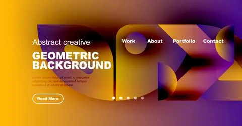 Abstract website header design. Vibrant colors, geometric shapes, text elements 스톡 일러스트