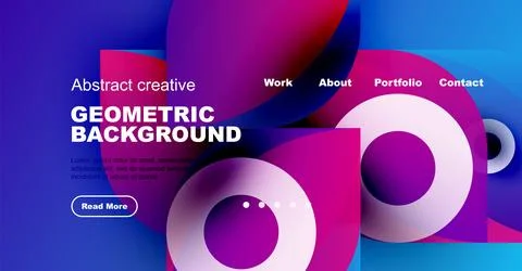 Abstract website header design. Vibrant colors, geometric shapes, text elements 스톡 일러스트