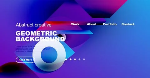 Abstract website header design. Vibrant colors, geometric shapes, text elements Stock Illustration