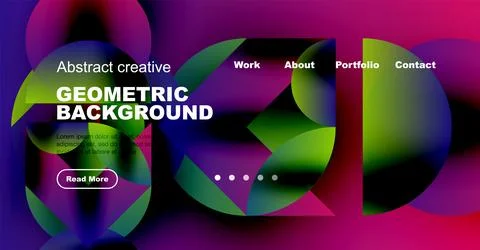 Abstract website header design. Vibrant colors, geometric shapes, text elements 스톡 일러스트