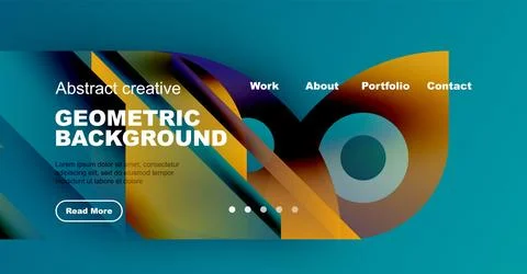 Abstract website header design. Vibrant colors, geometric shapes, text elements 스톡 일러스트
