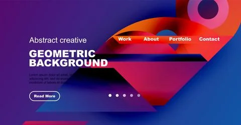 Abstract website header design. Vibrant colors, geometric shapes, text elements 스톡 일러스트