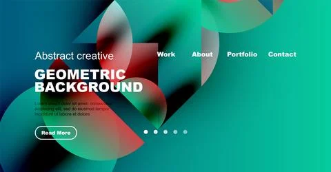 Abstract website header design. Vibrant colors, geometric shapes, text elements イラスト素材