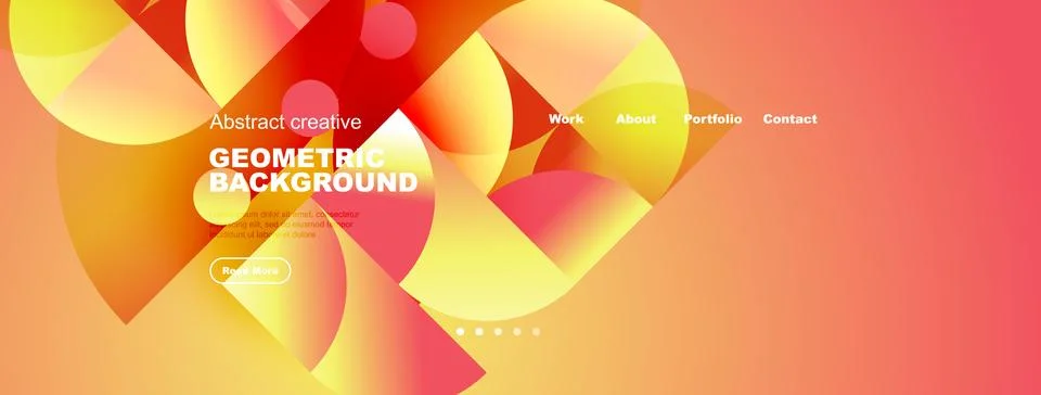 Abstract website header design. Vibrant orange, yellow gradients dominate. Stock Illustration