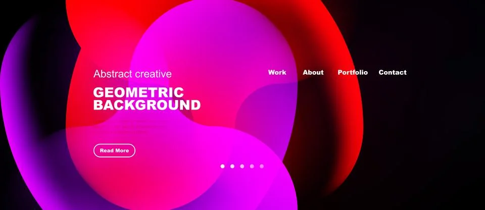 Abstract website header design. Vibrant pink, purple hues dominate. Text Stock Illustration