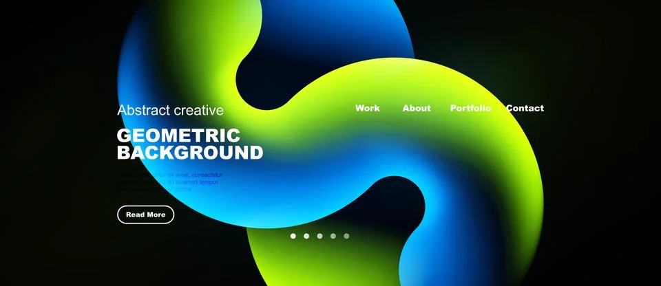 Abstract website header design. Vibrant gradients, fluid shapes, minimal text イラスト素材