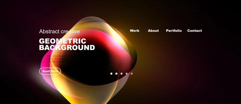 Abstract website header design. Vibrant colors blend, creating dynamic geom.. 스톡 일러스트