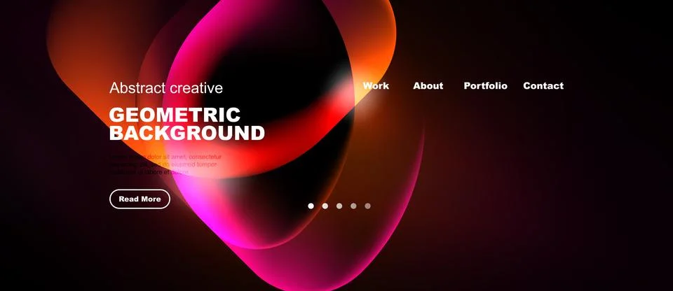 Abstract website header design. Vibrant colors, flowing shapes, minimal text イラスト素材