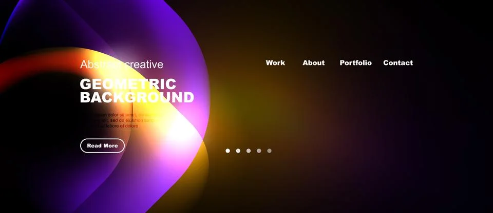 Abstract website header design. Vibrant colors blend, featuring text, navig.. 스톡 일러스트
