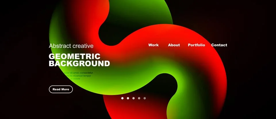 Abstract website header design. Vibrant colors blend, creating dynamic visual Stock-Illustration