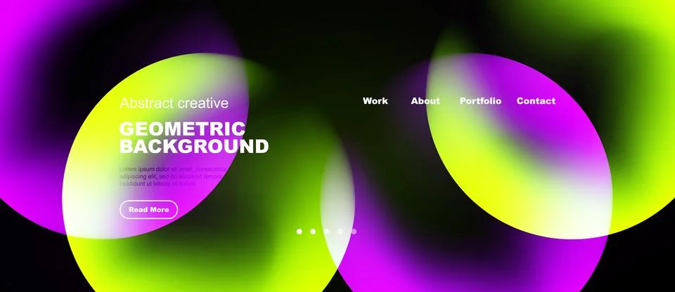Abstract website header design. Vibrant colors blend, creating fluid shapes. Stock Illustration