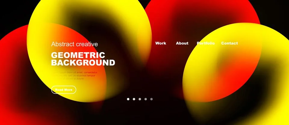 Abstract website header design. Vibrant yellow, red gradients create fluid 스톡 일러스트