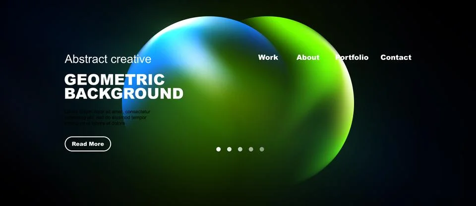 Abstract website header design. Vibrant colors blend, creating fluid geometri Stock Illustration