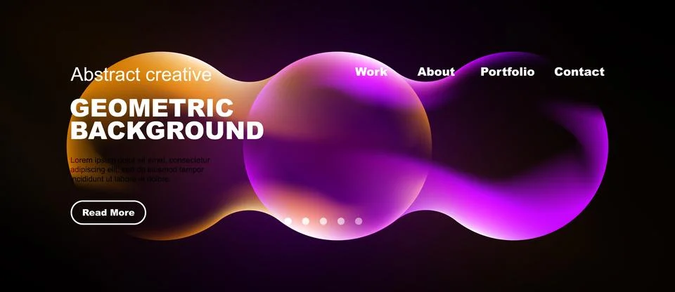 Abstract website header design. Vibrant colors, geometric shapes, text elemen イラスト素材