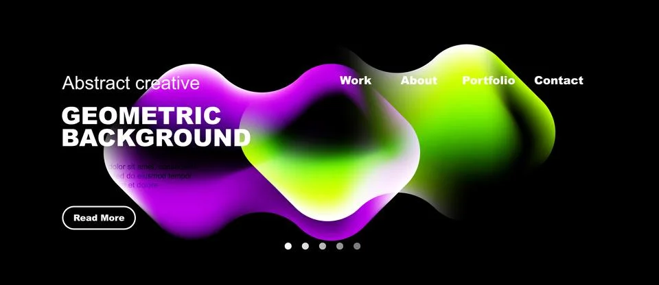 Abstract website header design. Vibrant colors blend, creating dynamic geom.. Stock Illustration