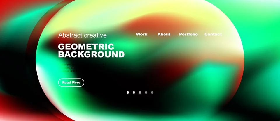 Abstract website header design. Vibrant colors blend, featuring text elements Stock Illustration