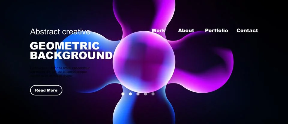 Abstract website header design. Vibrant blue, purple gradients create modern Stock Illustration
