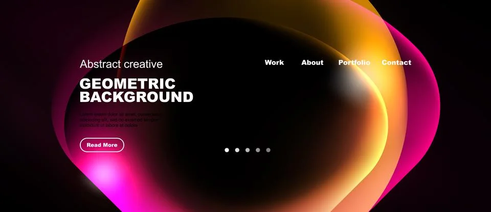 Abstract website header design. Vibrant colors blend, creating dynamic geom.. Stock Illustration