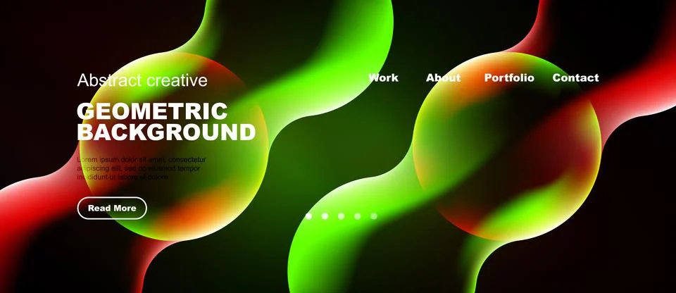 Abstract website header design. Vibrant gradients, flowing shapes, text ele.. Stock Illustration