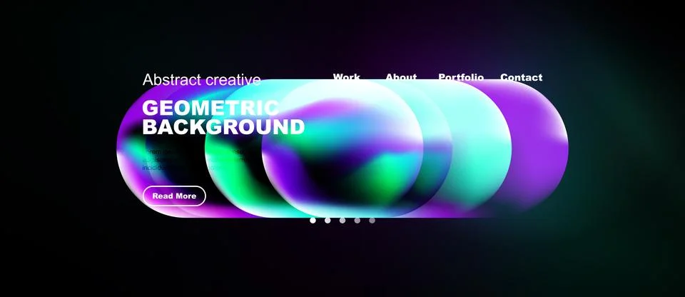 Abstract website header design. Vibrant overlapping circles create dynamic Stock Illustration